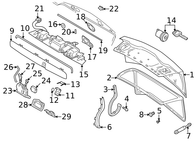 Genuine Volvo Deck Lid Handle Gasket 9187088