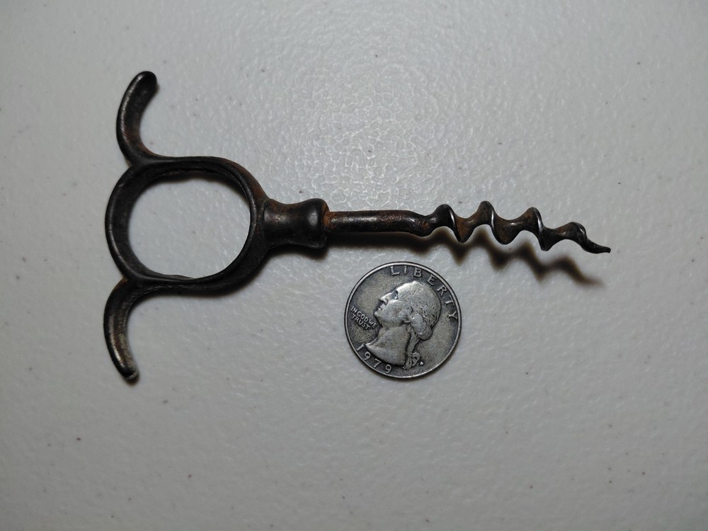 Antique Victorian "Mustache" Finger-Pull Corkscrew