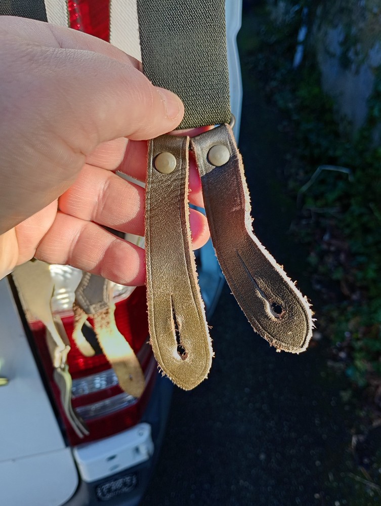 Original German straps BW same as WH for button trousers fabric WW2,