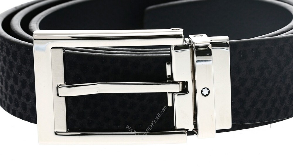 MONTBLANC Rectangular Dark Blue Cut-to-Size Casual Belt 123914