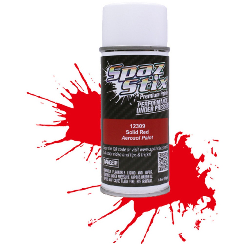 Spaz Stix 12309 Solid Red Aerosol Paint 3.5oz Can