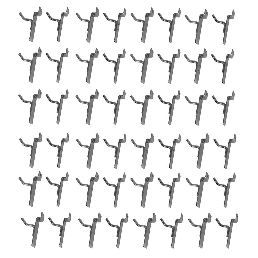 1" Slatwall Hook Panel Display Hooks, 1/4" Thickness Metal, Chrome - PACK 50