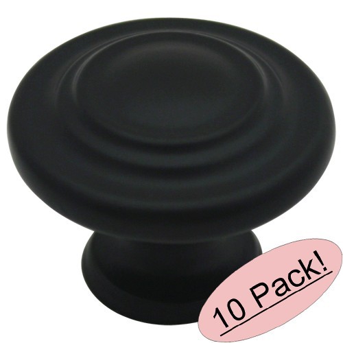 *10 Pack*  Cosmas Cabinet Hardware Flat / Matte Black Knobs #9971FB