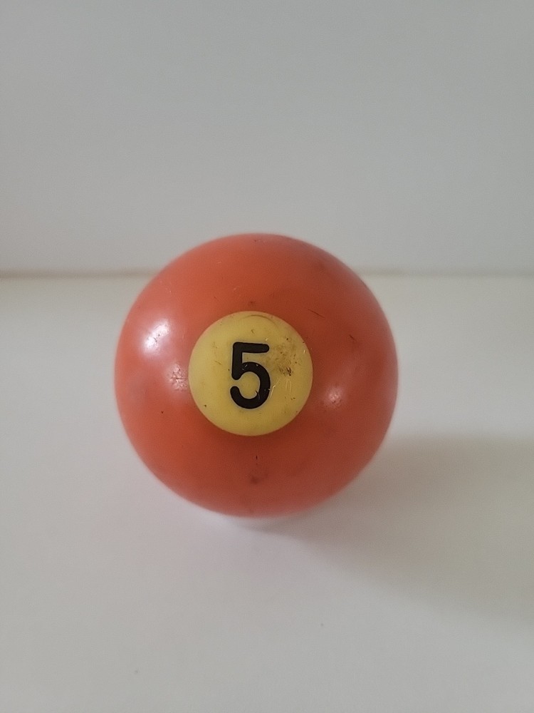 Vintage No. 5 Solid Orange Pool Ball Billiard 2" Replacement (G)