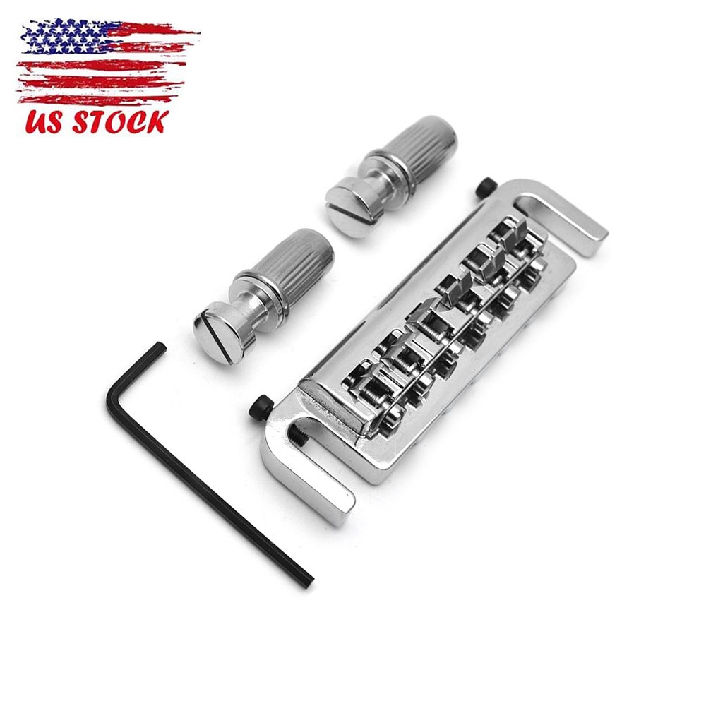 Flexible Wraparound Bridge Tailpiece Sets for Les Paul LP SG Solid-body Chrome