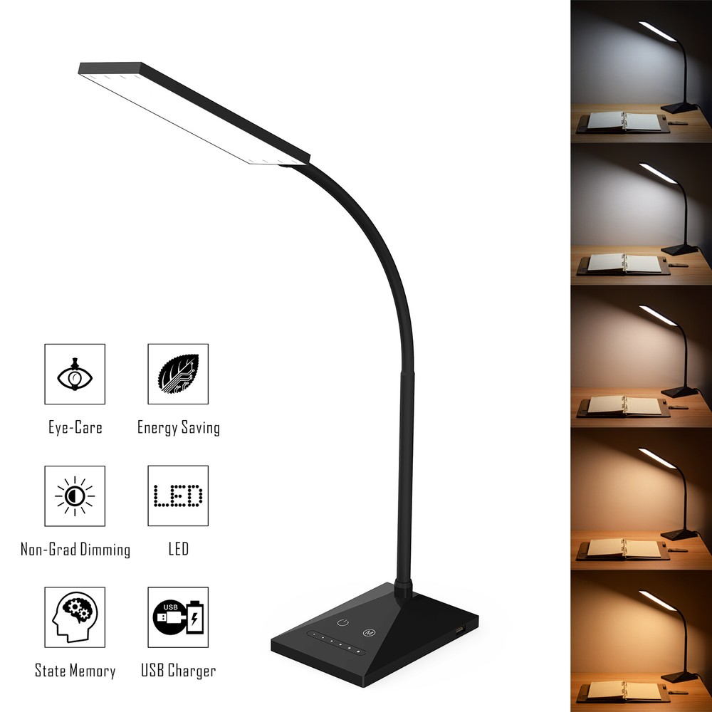 5 Modes 72 LED Touch Sensor Desk Lamp Table Light Eye-Caring Reading USB Port