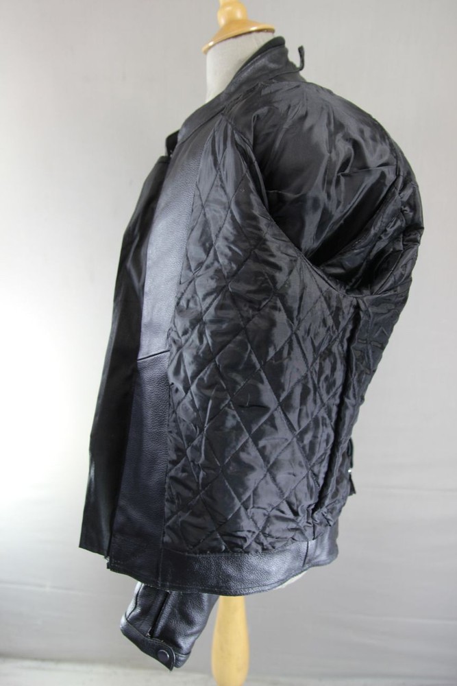 CLASSIC BLACK LEATHER BIKER JACKET 40 INCH CHEST/MEDIUM