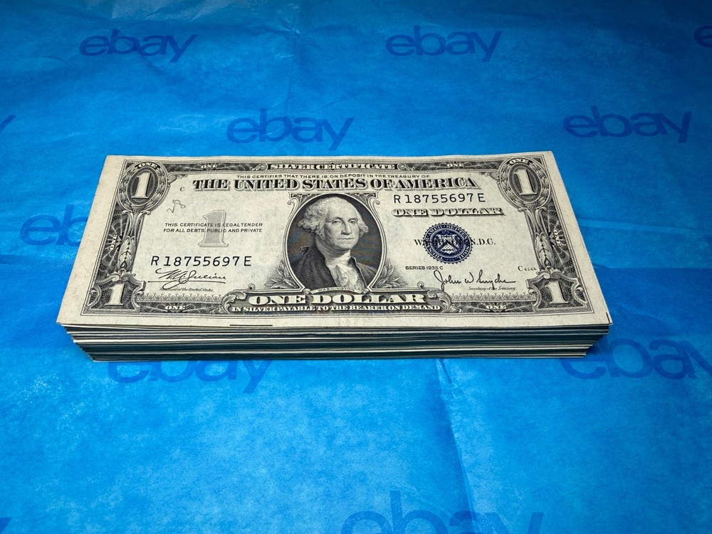 💵 $1 Silver Certificate – Uncirculated Blue Seal – 1935 Note Perfect Notes 💙
