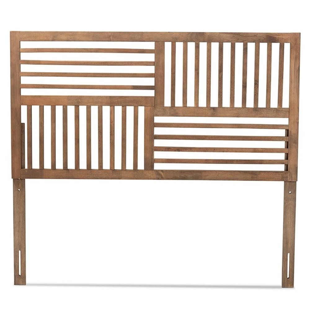 Baxton Studio Adler Ash Walnut Finished Wood Queen Size Headboard