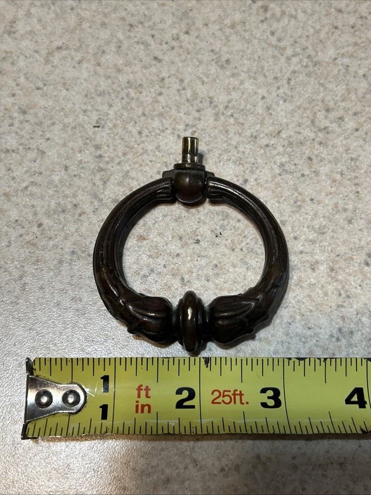 Drawer Brass Rings Pulls Handles Drop Dresser 2 Round Pulls Antiques Pair By KBC