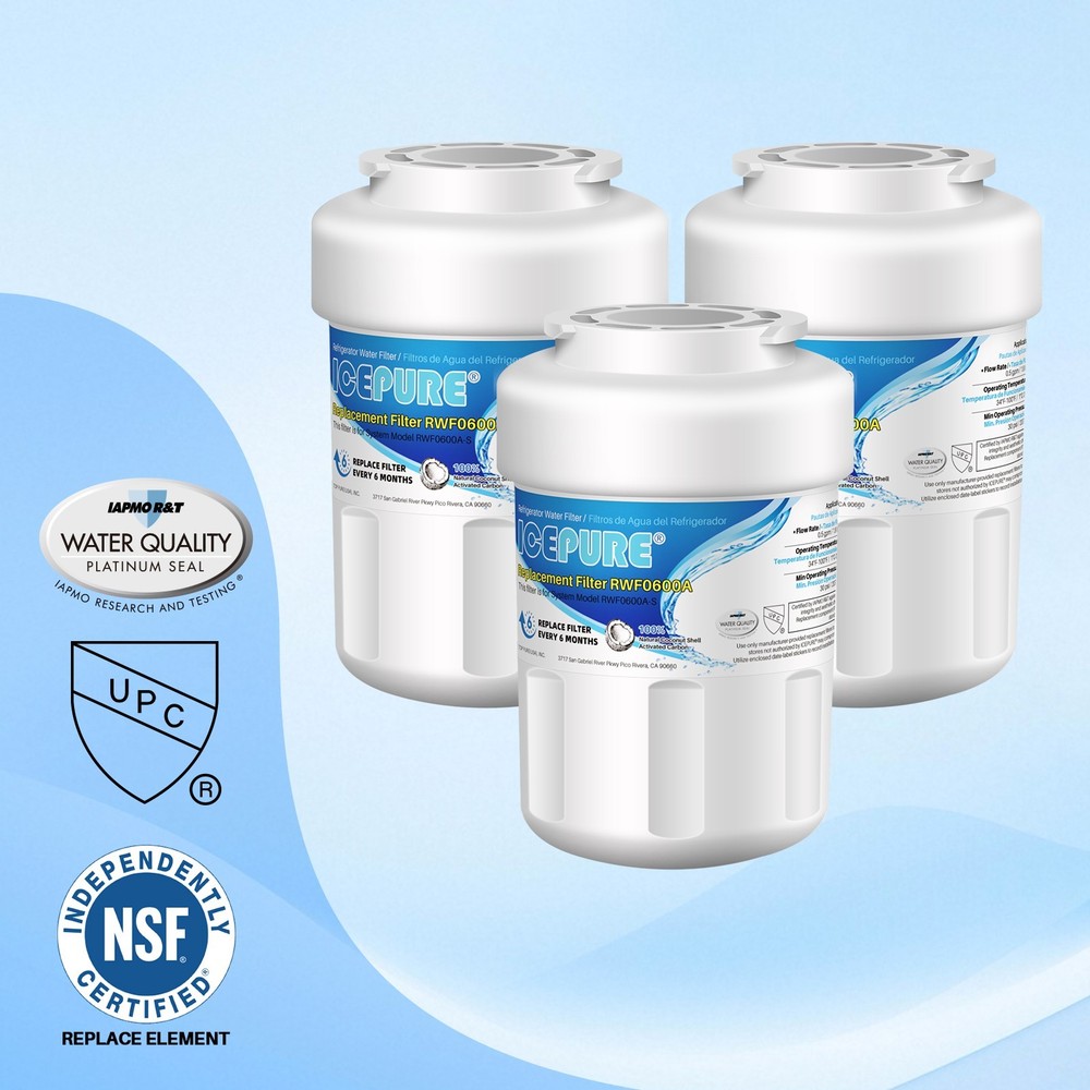 Fit for GE mwf pc75009 gse25gshecss rwf1060 HDX FMG-1 PC83879 Water Filter 3Pack