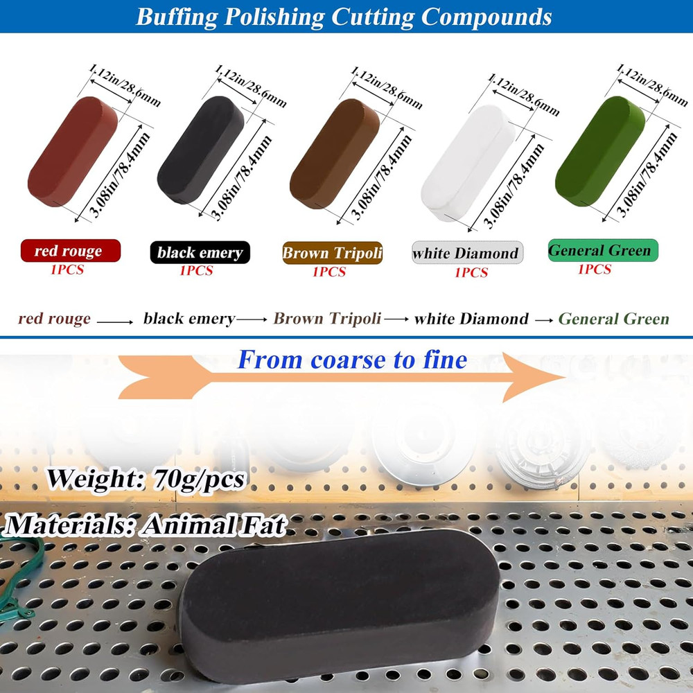 8 Inch Airway Buffing Wheel with Compound for Angle Grinder,9Pcs Buffer Polishin