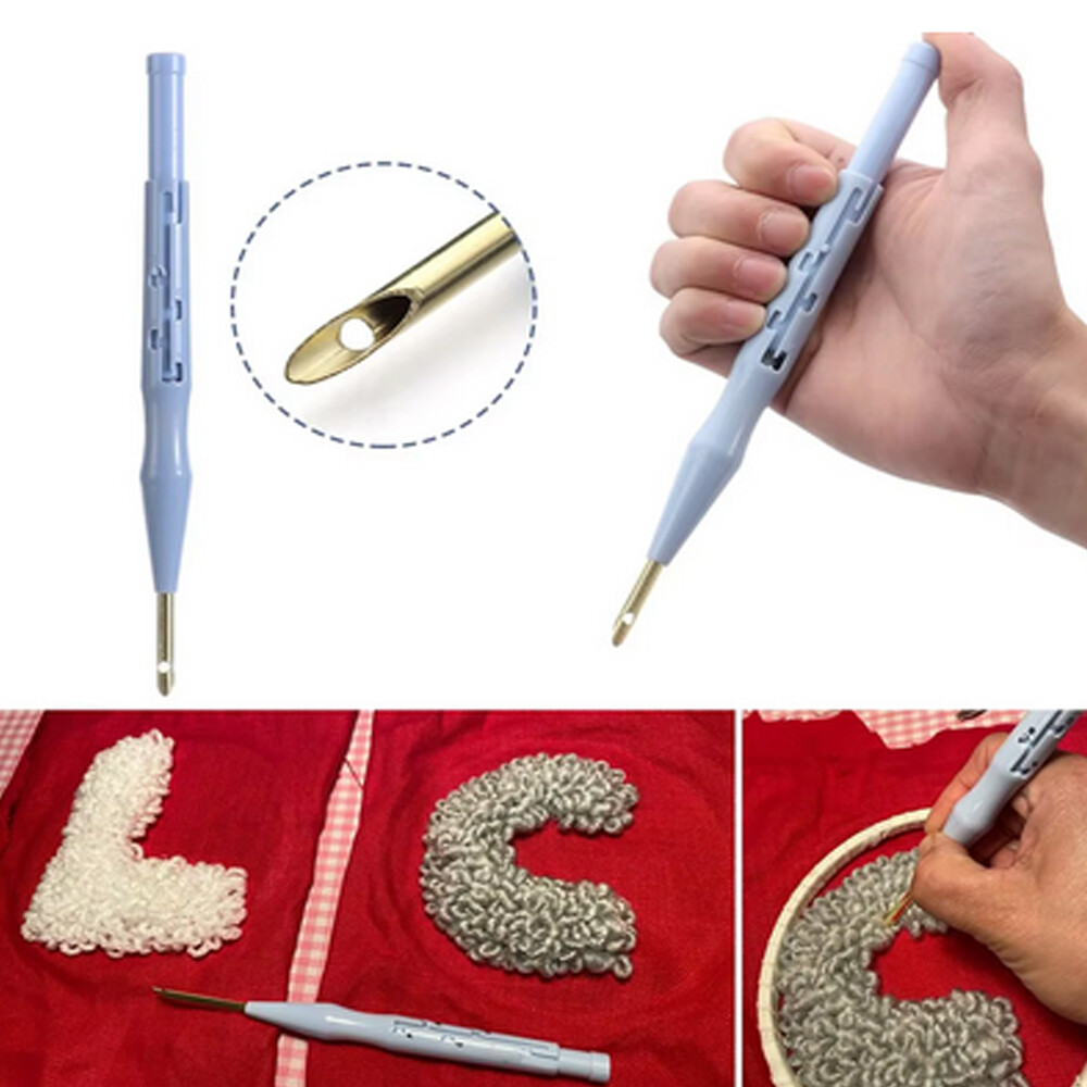 Punch Adjustable Embroidery Needles Pen Knitting Needle Threader Weaving Tool