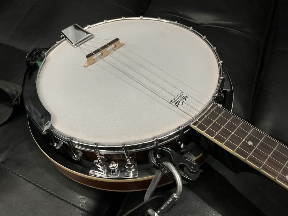 Dan Maloney’s Guitars Practice Left Handed Four String Banjo Holding Pattern