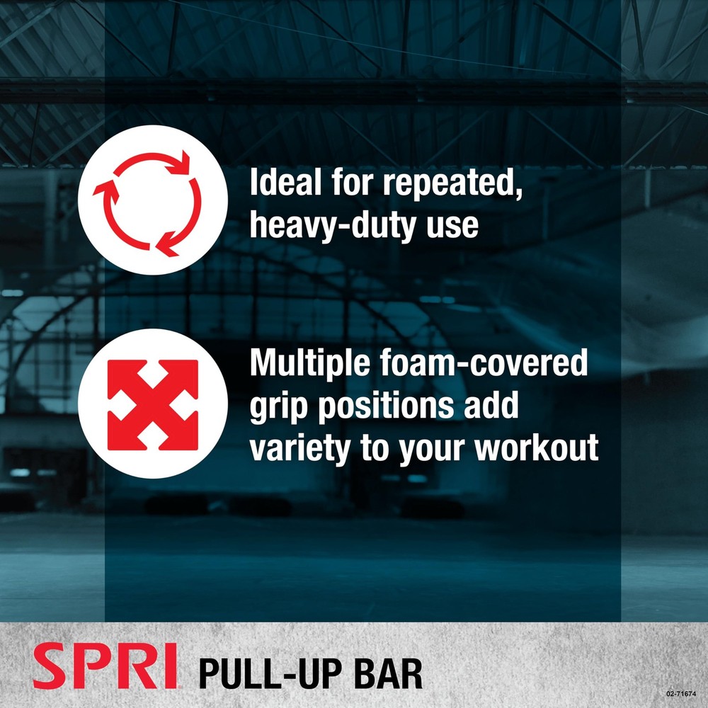 SPRI Pull Up Bar - 8-Grip Door Frame Mounting Pull-Up Bar for Versatile Worko...