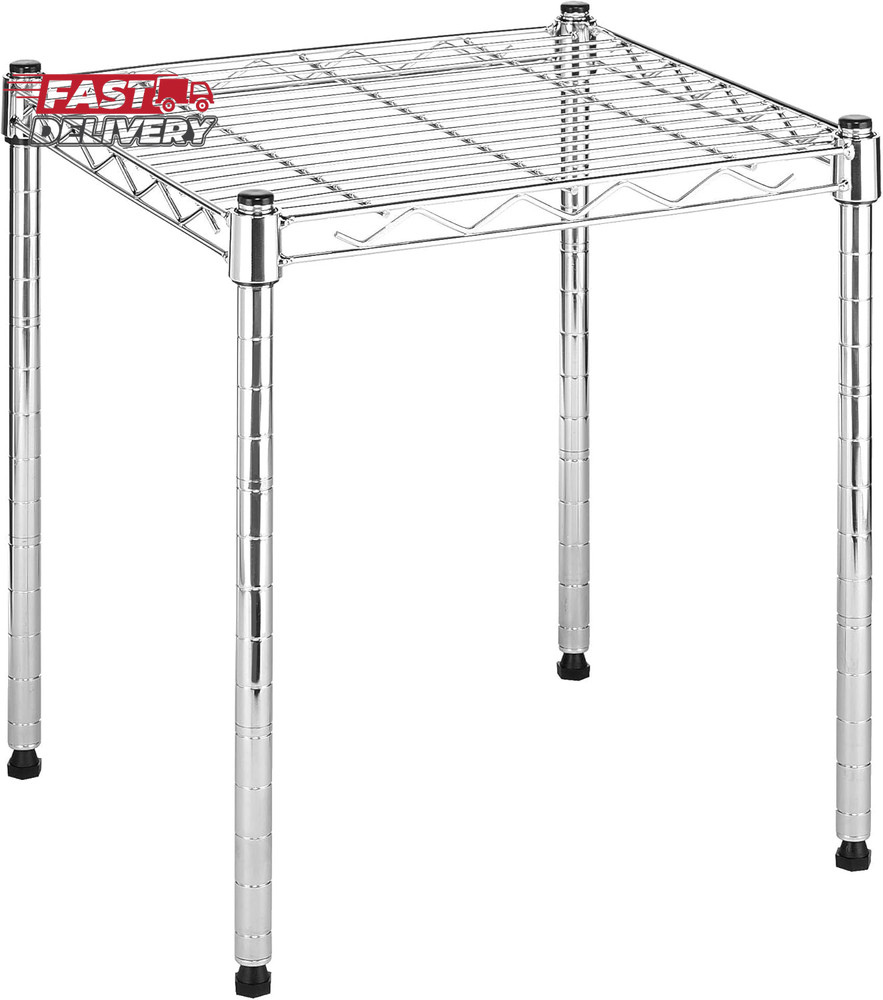 Whitmor Wire Shelving Unit, Metal Storage Shelves, Stacking Shelf with Basket, E