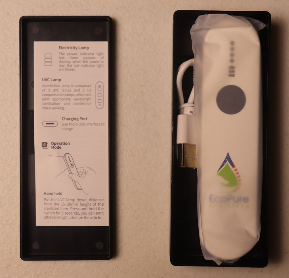 Portable Deep UVC Sterilizer Lamp - w/ Case & Recharging Cord