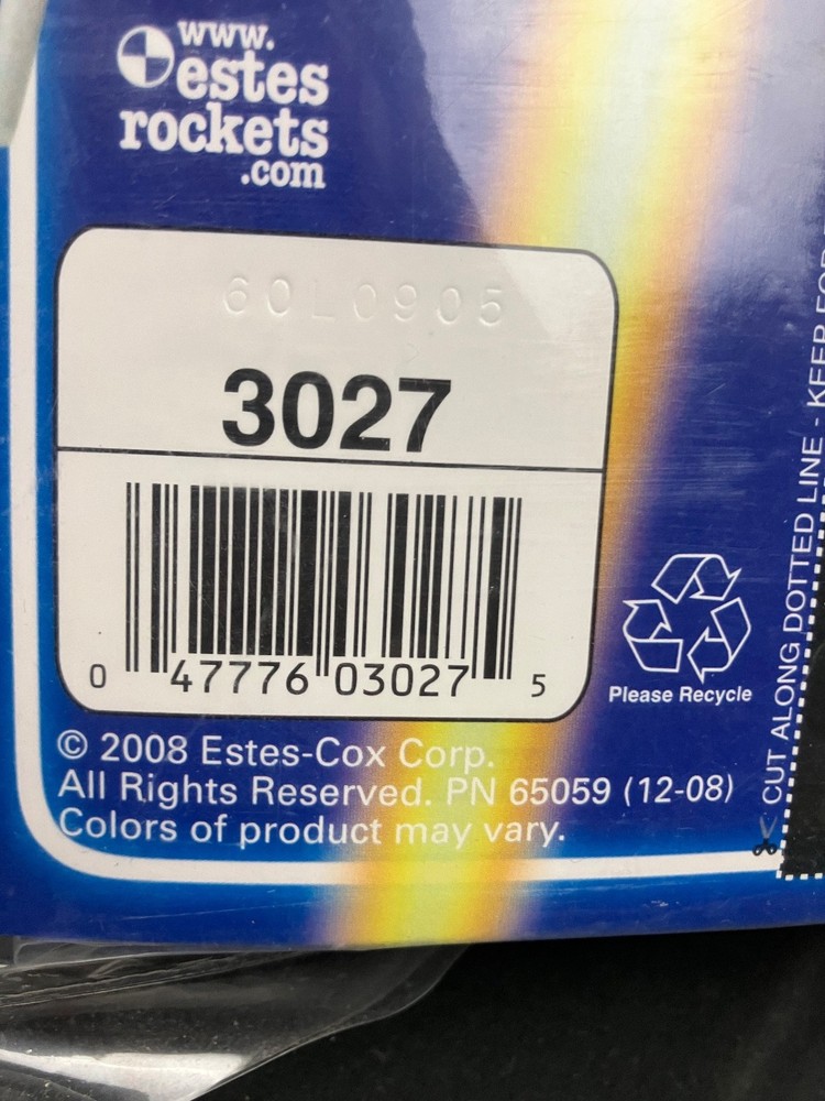 OOP Estes SATELLITE INTERCEPTOR Flying Model Rocket Kit #3027 - Sealed