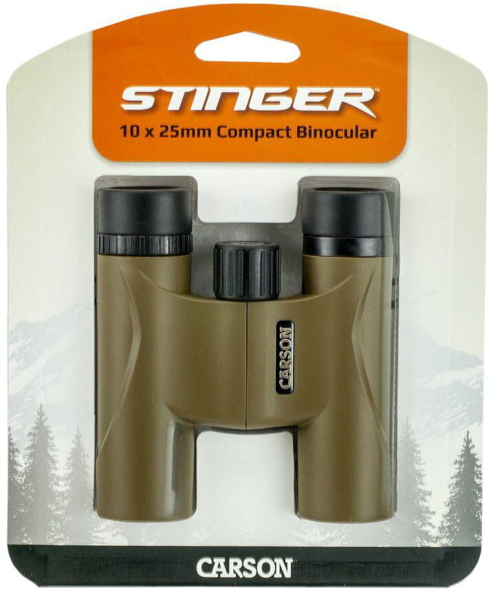 Carson Stinger 10x25 Compact Binocular, Brass, HW-025