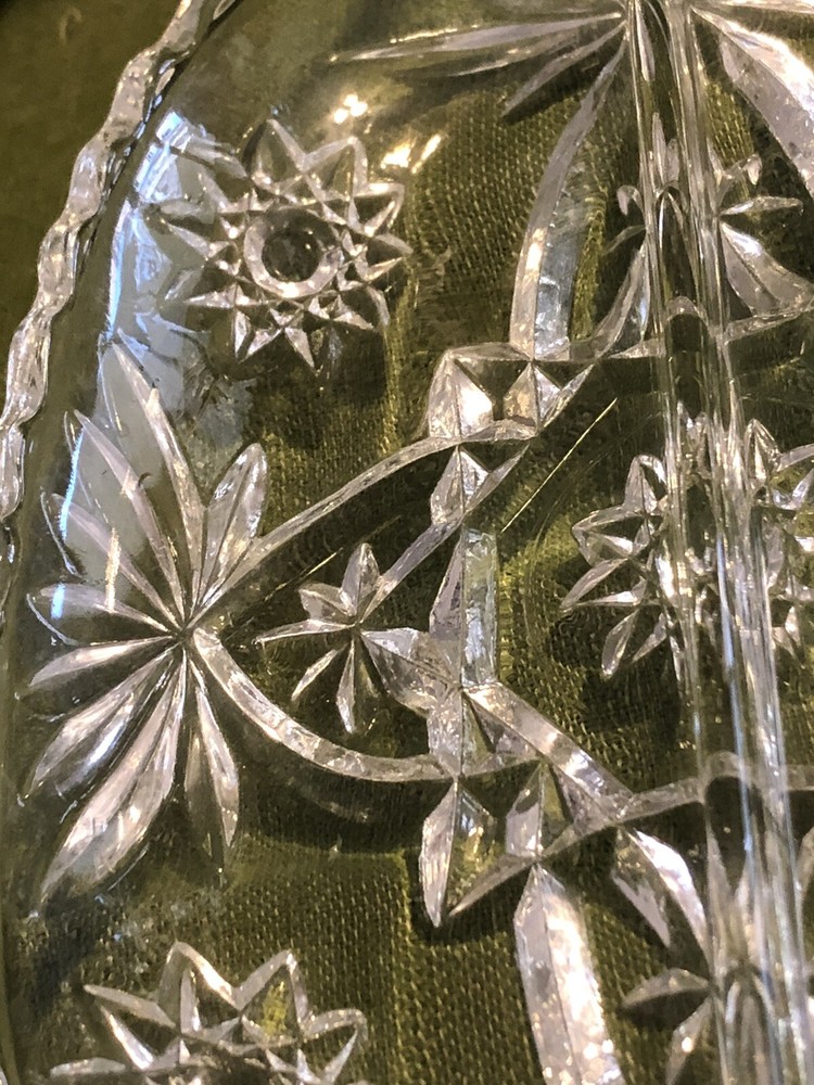 Crystal Dish Center Divided 2 in 1 Mint