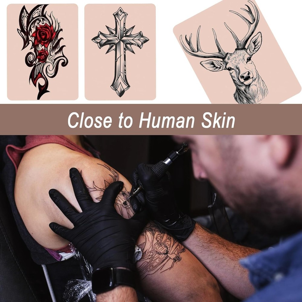 10 PCS Tattoo Practice Skins, 5.7 "x7.6" Double Sided Medium, multicolor