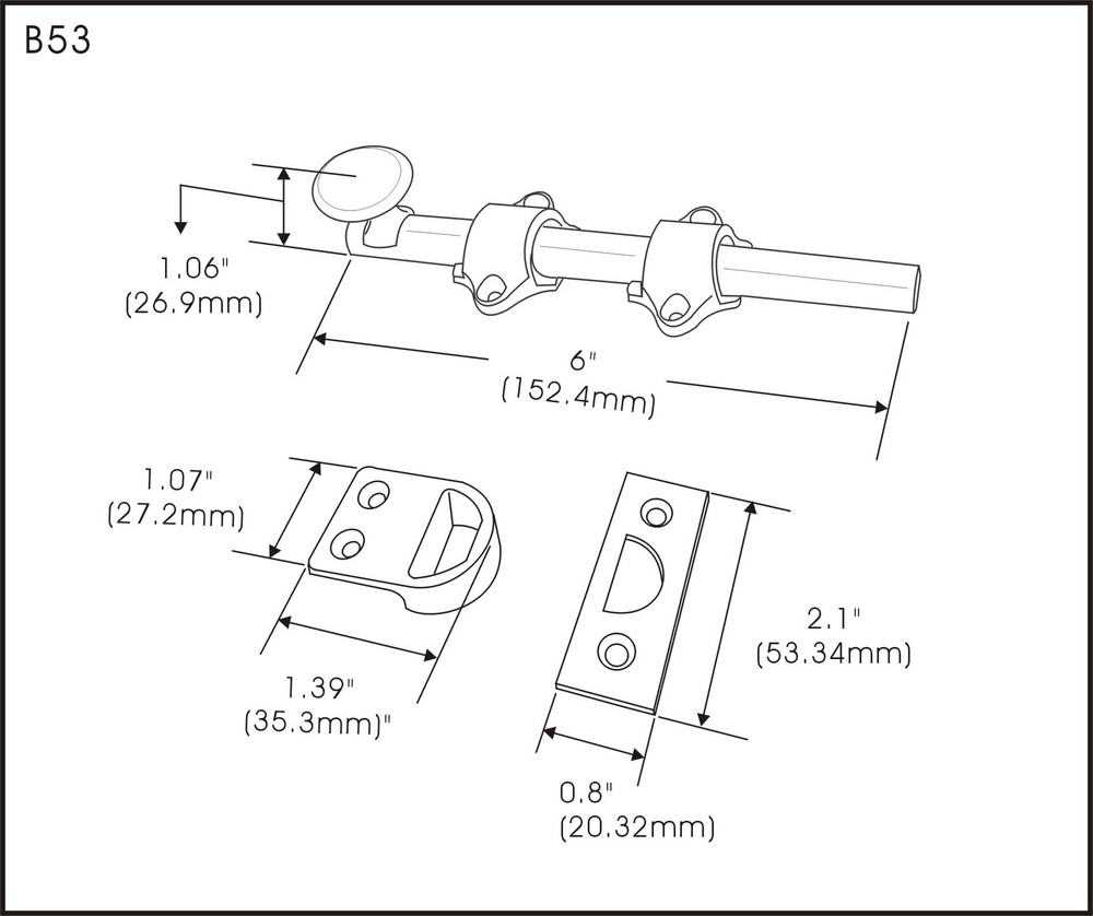 QCAA Solid Brass Dutch Door Bolt, 6", Antique Brass - Durable, Secure