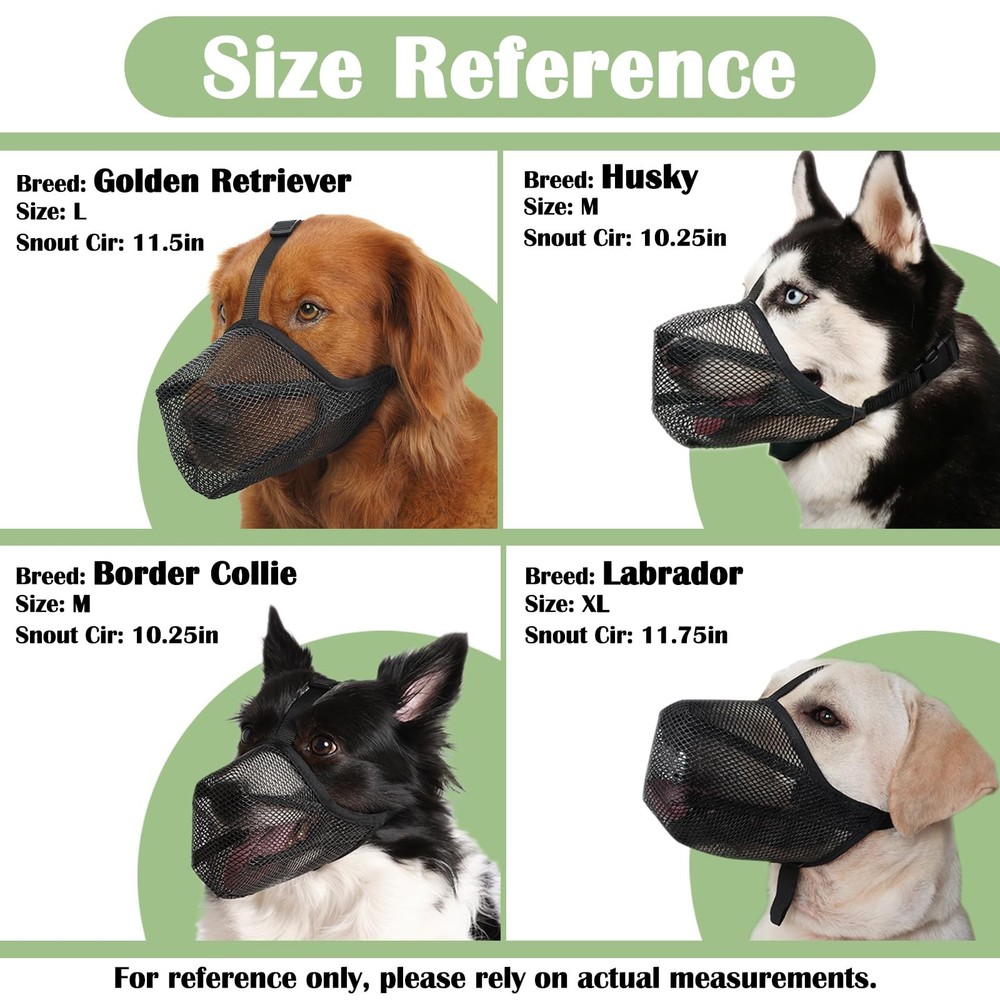 Dog Muzzle, Soft Mesh Muzzle for Small Medium Large Dogs Anti Bite Scavenging...