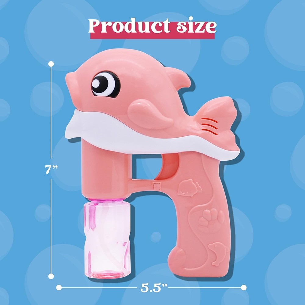 Whale Bubble Guns Kit - 2 Automatic Bubble Makers with 4 Solutions for Kids
