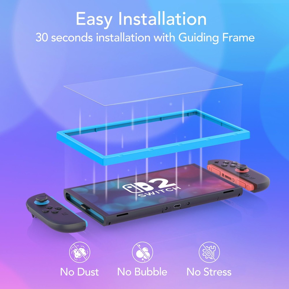 4 Pack Tempered Glass Screen Protector for 4 *Switch 2, Transparent