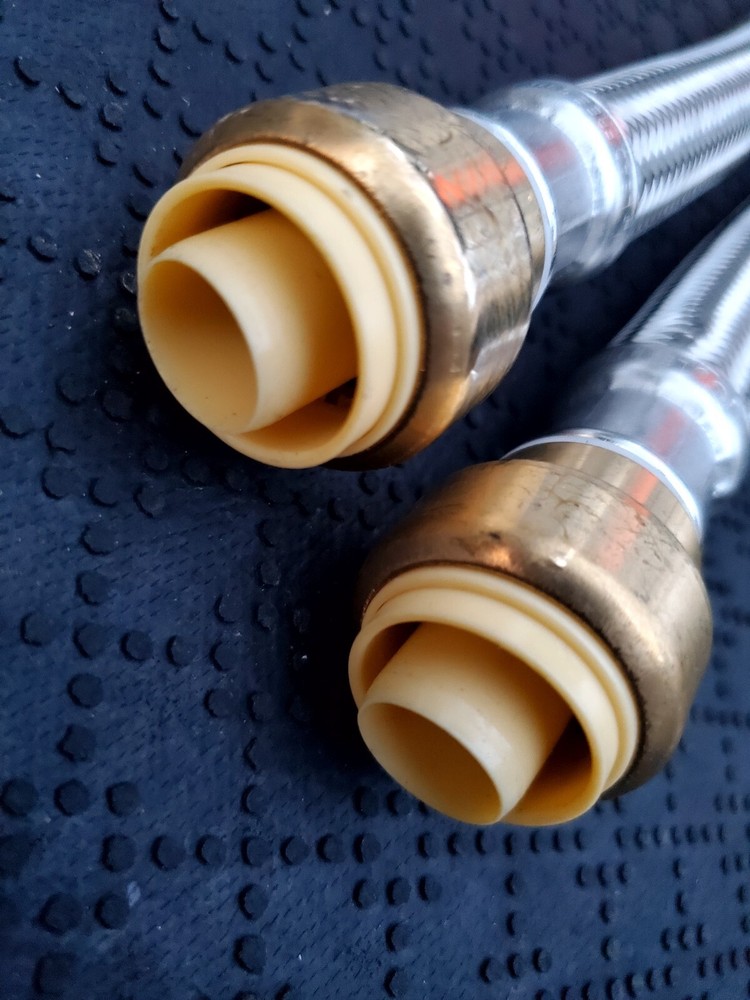 2 PACK Water heater push to connect 3/4" 18 SUPPLY FLEX HOSE Stainless steel