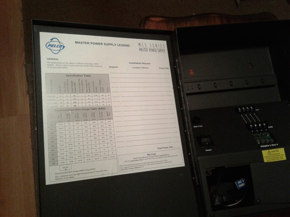"NEW" Pelco MCS4-2E Master Camera Power Supply 24VAC