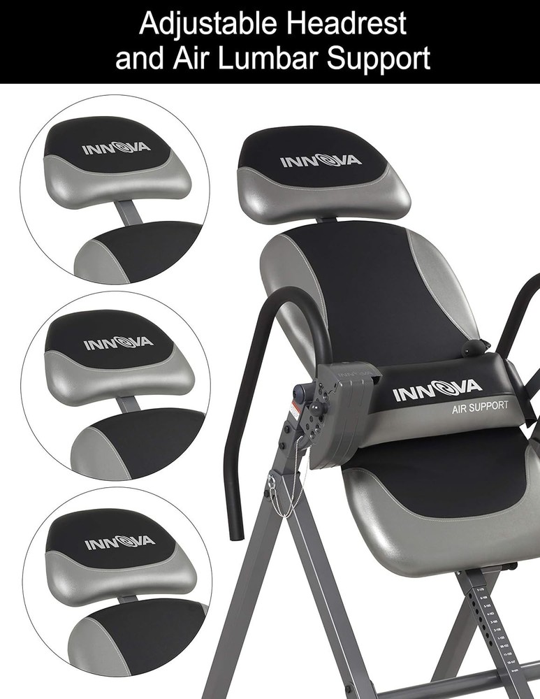 Inversion Table with Air Lumbar Support 6-Position Angle Adjustable Pin