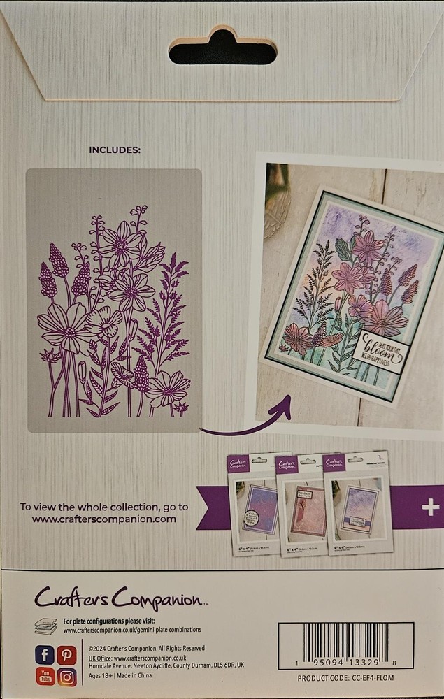 Crafter's Companion Flora Meadow 2D Embossing Folder