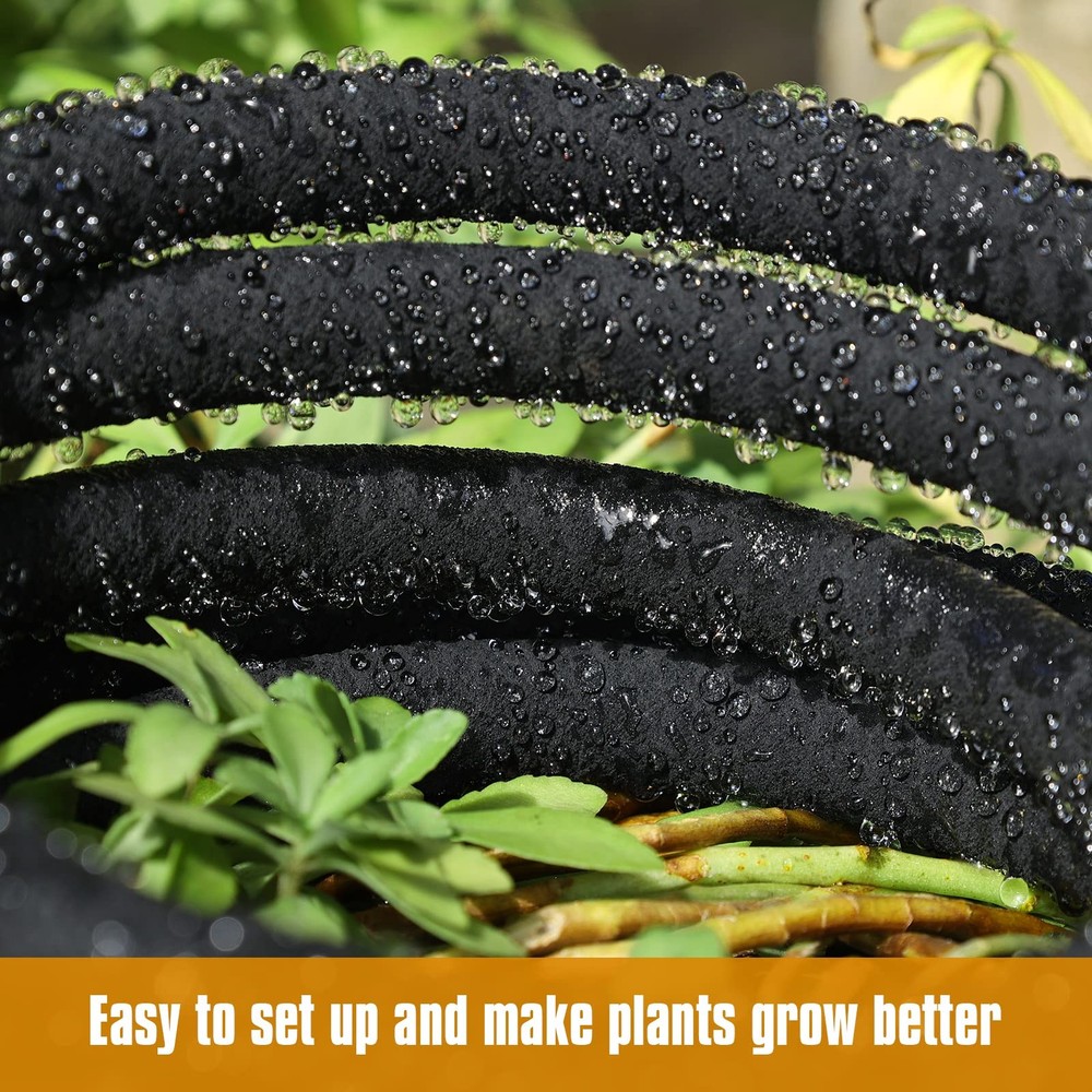 Soaker Hose 100ft for Garden Beds Solid Brass Interface 100 FT, 100FT