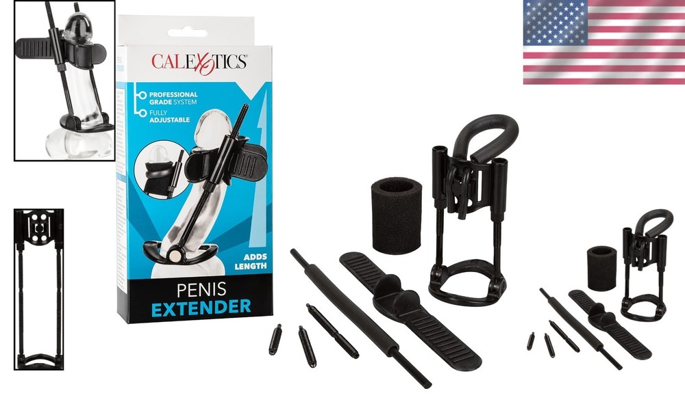 Adjustable Penis Extender for Enhanced Pleasure Black Silicone Design