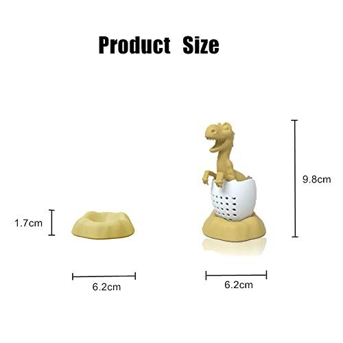 Tea Infuser,Dinosaur & eggshell Filter Diffuser Loose Dinosaur-YELLOW
