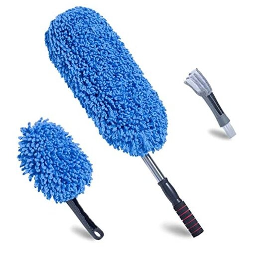(3 Pack) Microfiber Car Duster Exterior Scratch Free, Extendable Handle
