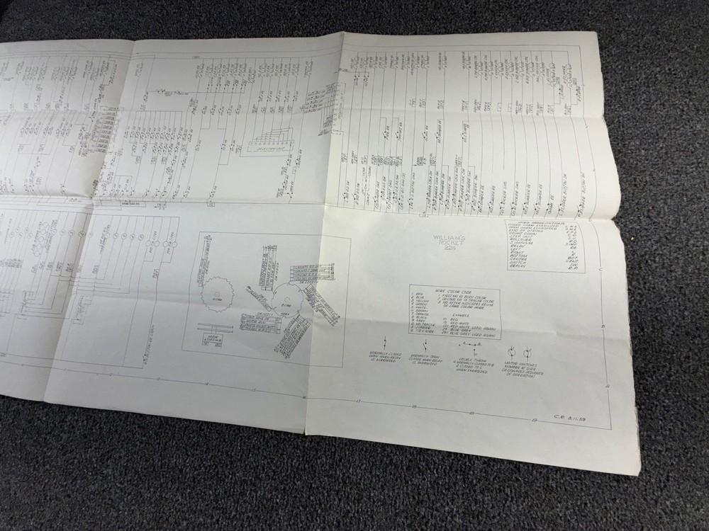 Williams Rocket Pinball Machine Game Manual Schematics ORIGINAL