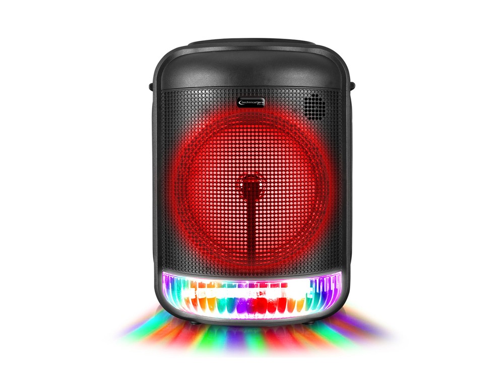 Technical Pro LIT8 Portable 8" Bluetooth LED Karaoke Machine System+Carry Strap