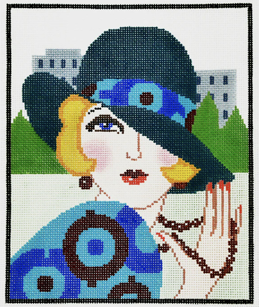Needlepoint Handpainted Lee Chic Vogue 8x10