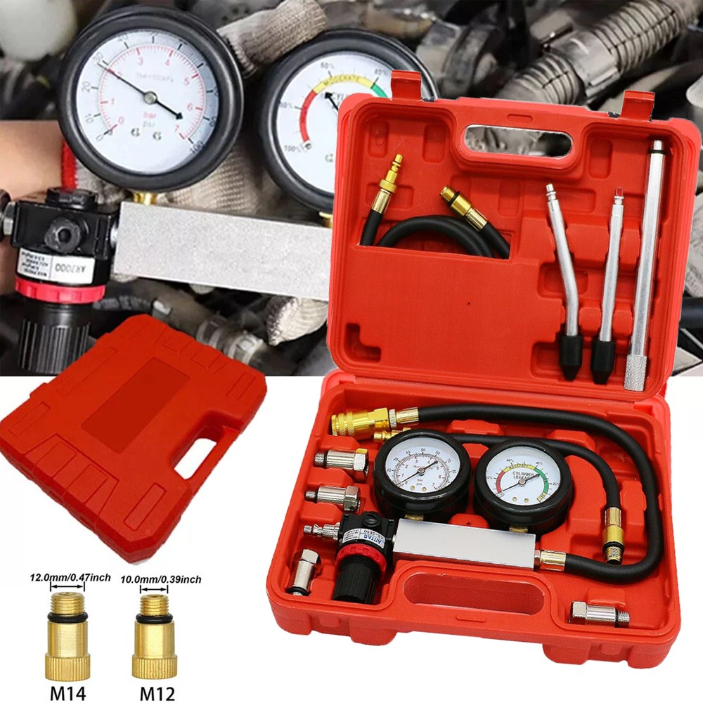 Multi-Function Cylinder Leak Down Tester Gasoline Engine Compression Gauge Test