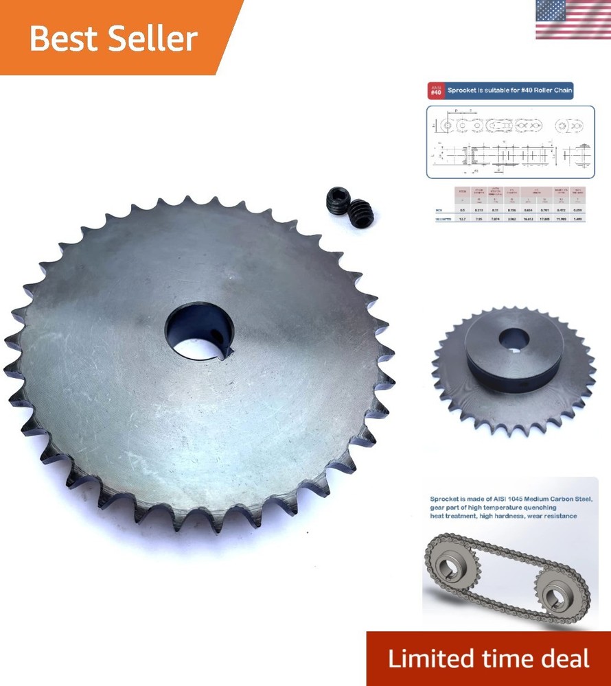 Roller Chain Sprocket B Type 1" Bore Rust Prevention Hardened 36 Tooth
