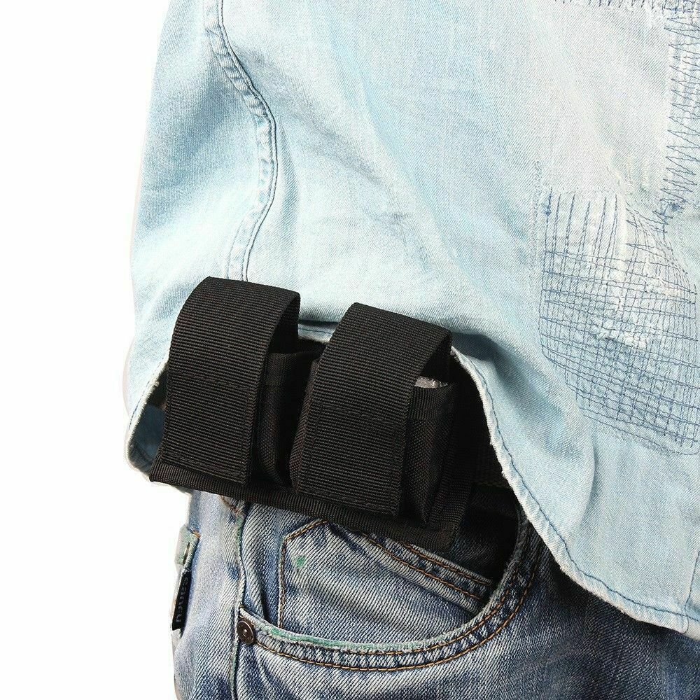 Universal Double Speedloader Pouch Black Nylon Belt Pouch Holder