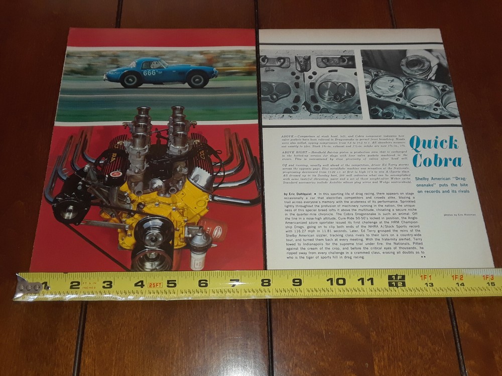 1964 SHELBY COBRA DRAGONSNAKE ORIGINAL ARTICLE