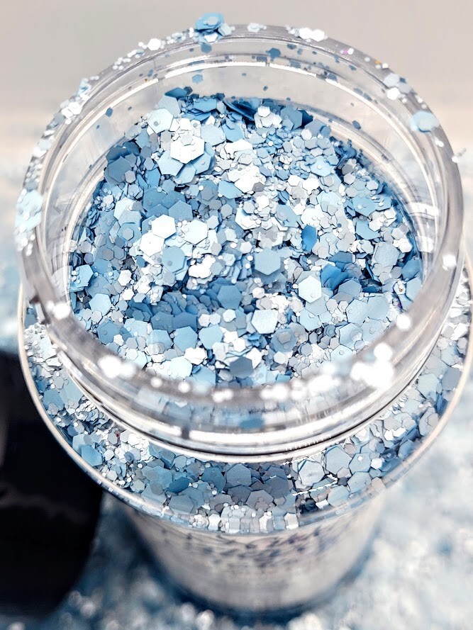 Matte Chunky Blue Glitter - Azuri 3 oz.