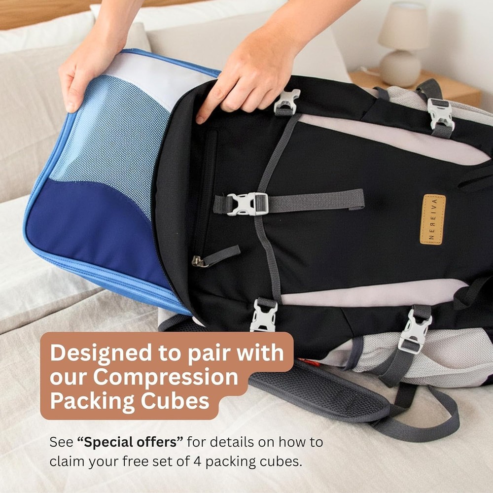 Foldable Backpack with Rain Cover - Multiple Pockets - Waterproof Lightweight...