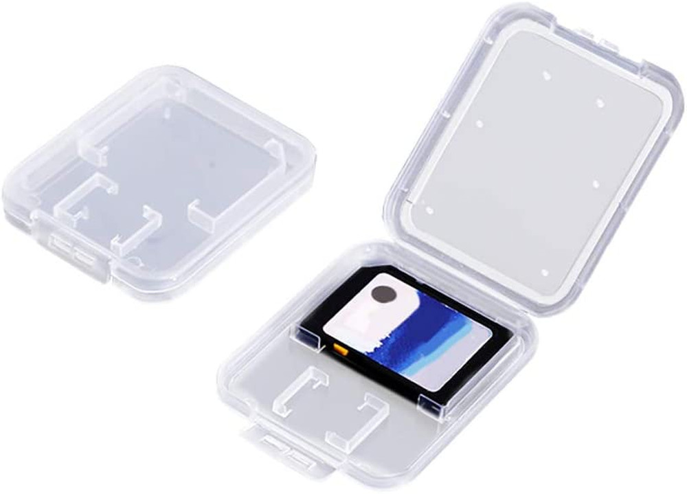 Clear Plastic Memory Card Case Compatible with SD SDHC SDXC Micro SD T-Flash Car
