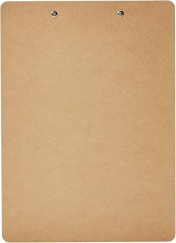 Amazon Basics Hardboard Office Clipboard, Low-Profile, Letter 6-Pack, Brown