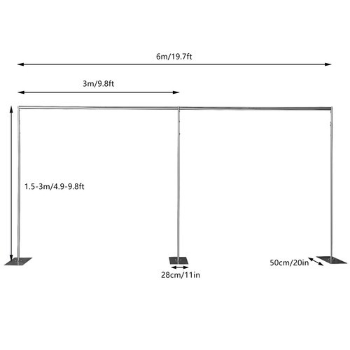 Silver Backdrop Stand Professional Backdrop Stand Pipe Kit High-quality Steel