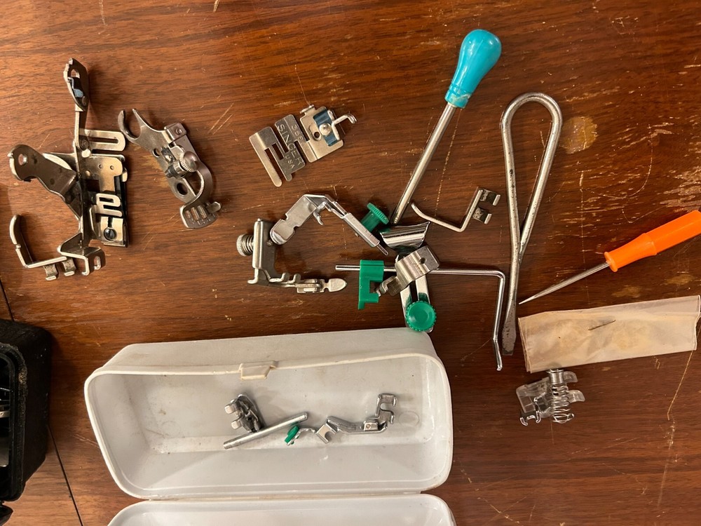 Singer Sewing Machine 1951 with custom table, stool, and accessories